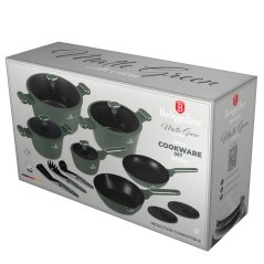 Sada hrncov s titanovým povrchom 15 dielna Berlingerhaus Matte Green Collection BH-8208