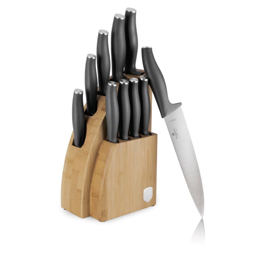 Sada kuchynských nožov s bambusovým stojanom 10 dielna Berlingerhaus Anthracite Collection BH-2758