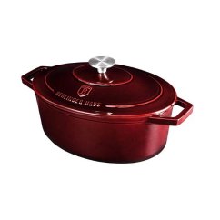 Ťažký liatinový oválny hrniec s vekom 5,56 L Berlingerhaus Burgundy Collection BH-6519