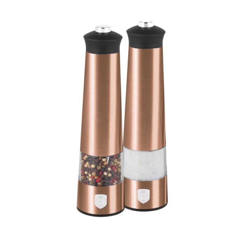 Elektrický mlýnek na sůl a pepř 2 dílná sada Berlingerhaus Metallic Line Rose Gold Edition BH-9500