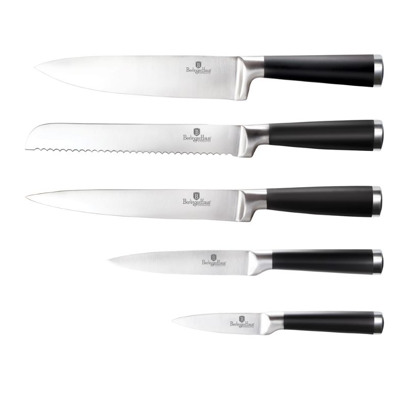 Sada kuchynských nožov v stojane 6 dielna Berlingerhaus Black Silver Collection BH-2425