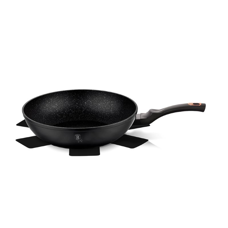 Panvica wok s mramorovým povrchom 30 cm Berlingerhaus Black Rose Collection BH-6178