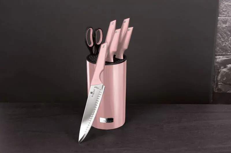 Sada kuchynských nožov v nerezovom stojane 7 dielna Berlingerhaus I-Rose Edition BH-2797
