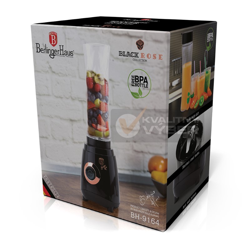 Smoothie mixér s 2 fľašami Berlingerhaus Black Rose Collection BH-9164N