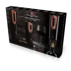 Elektrický otvárač a vákuová odsávačka vína  darčekový set 6 ks Berlingerhaus Black Rose Collection BH-9134