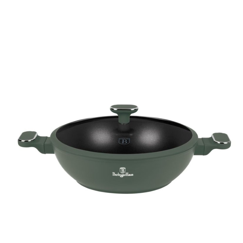 Wok s pokrievkou 30 cm Berlingerhaus Matte Green Collection BH-8160