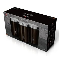 Dózy na potraviny 3 ks Berlingerhaus Shiny Black Edition BH-6828 z nehrdzavejúcej ocele