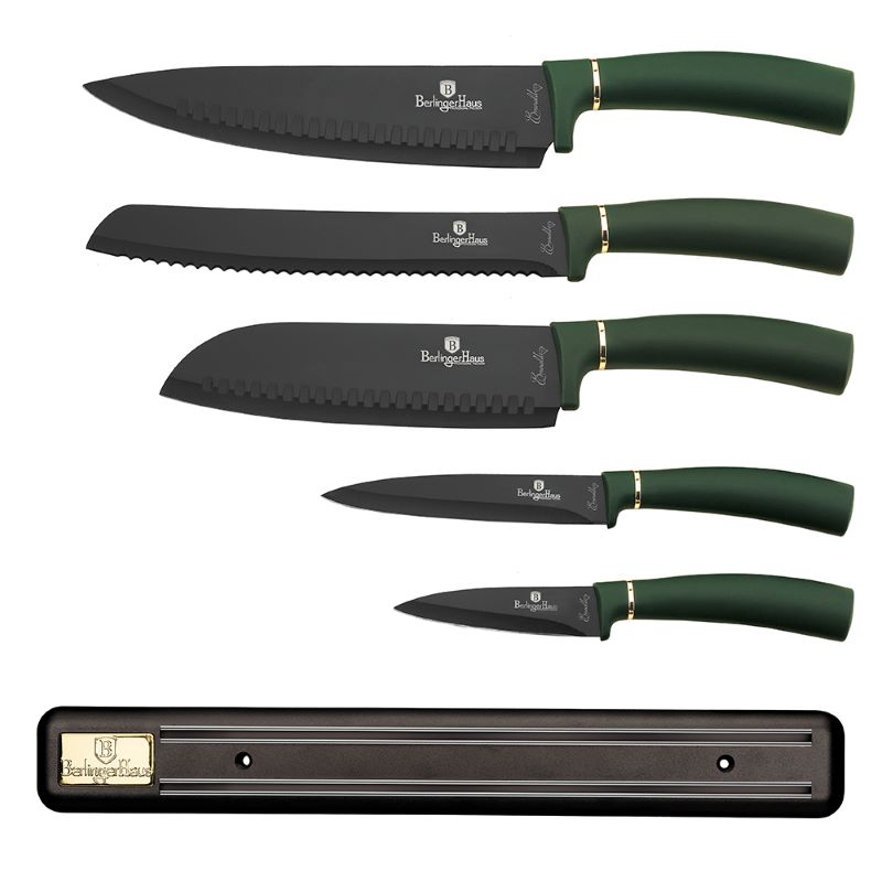 Sada kuchynských nožov s magnetickou lištou 6 dielna Berlingerhaus Emerald Collection BH-2532A