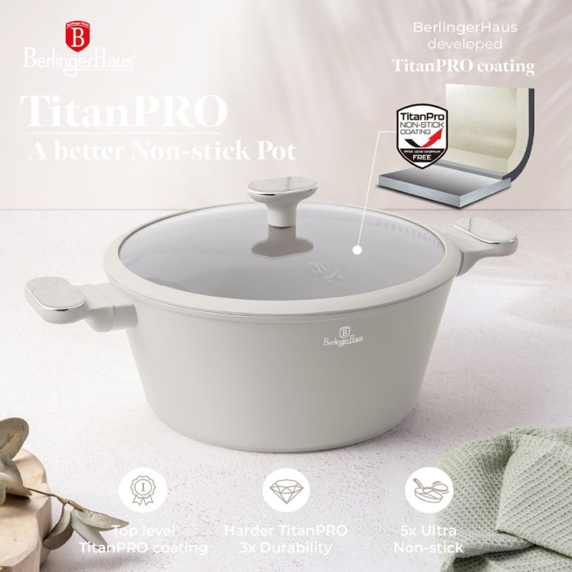 10 pcs cookware set Berlingerhaus Sahara Marble Collection BH-8400