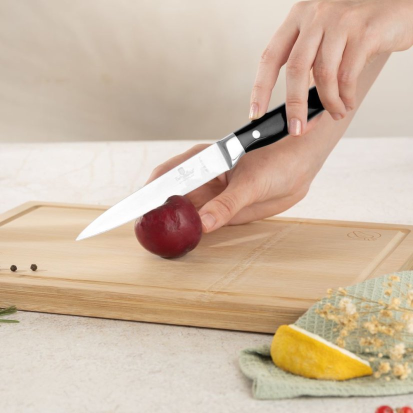 Sada kuchyňských nožů s bambusovým stojanem 6 dílná Berlingerhaus Matte Black Collection BH-3136