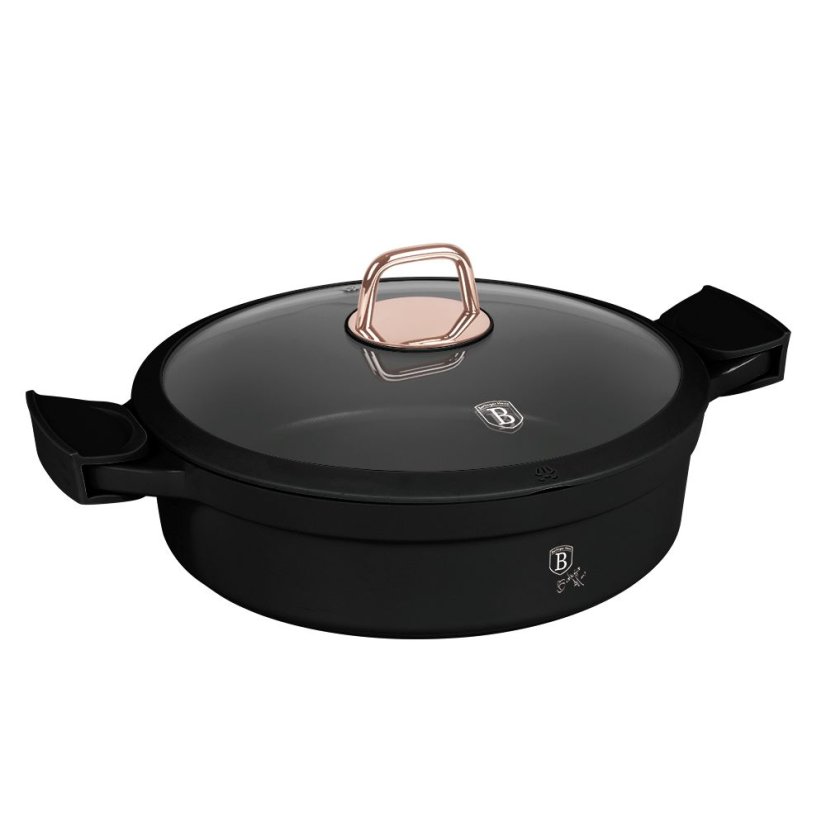 Plytký kastról 4,2 L s titanovým povrchom 28 cm Berlingerhaus Black Rose Collection BH-1455