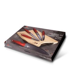 Sada kuchynských nožov s doskou na krájanie 6 dielna Berlingerhaus Metallic Line Burgundy BH-2704