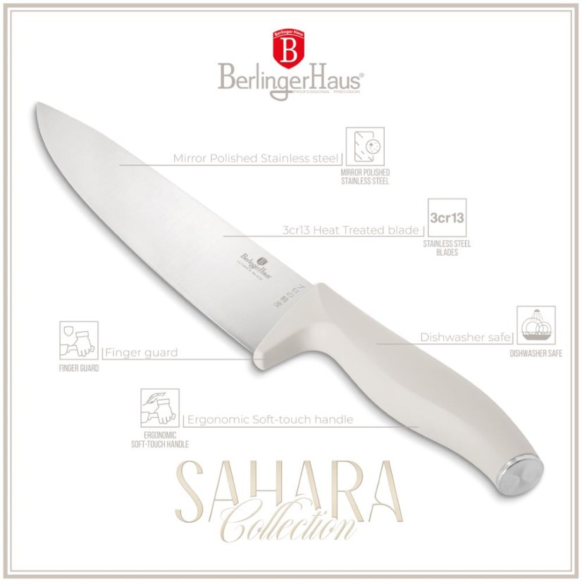 Sada kuchyňských nožů s bambusovým stojanem 10 dílná Berlingerhaus Sahara Collection BH-3121