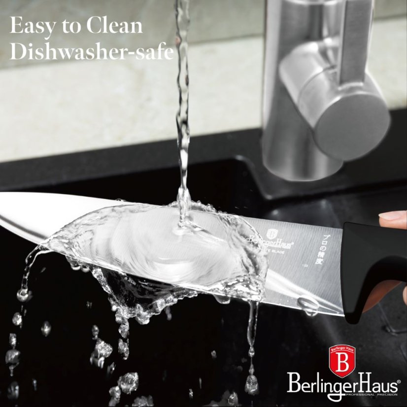 6 pcs knife set with bamboo stand Berlingerhaus Black Rose Collection BH-2970