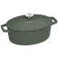 Ťažký liatinový oválny hrniec s vekom 4,65 L Berlingerhaus Matte Green Collection BH-6545