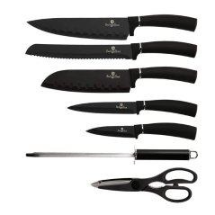 Sada kuchynských nožov v otočnom stojane 8 dielna Berlingerhaus Black Silver Collection BH-2565
