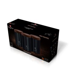 Dózy na potraviny 3 ks Berlingerhaus Ebony Rosewood Collection BH-6454 z nehrdzavejúcej ocele