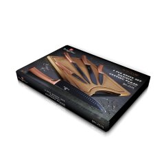 Sada kuchynských nožov s doskou na krájanie 6 dielna Berlingerhaus Metallic Line Rose Gold BH-2575