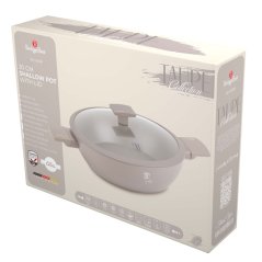 Shallow pot 4,5 L with lid 30 cm Berlingerhaus Taupe Collection BH-8099