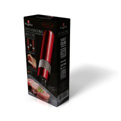 Elektrický mlynček na soľ a korenie 2 dielna sada Berlingerhaus Metallic Line Burgundy BH-7217