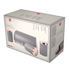 Chlebník s 3 dielnou sadou dóz na potraviny Berlingerhaus Taupe Collection BH-6834