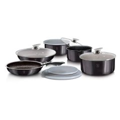 Sada varných a zapekacích mís s odnímateľnou rukoväťou 12 dielna vhodná do rúry do 220°C Berlingerhaus Metallic Line Carbon Pro Edition BH-6910