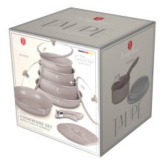 Sada varných a zapékacích mís s odnímatelnou rukojetí 13 dílná vhodná do trouby do 220°C Berlingerhaus Taupe Nordic Collection BH-8422