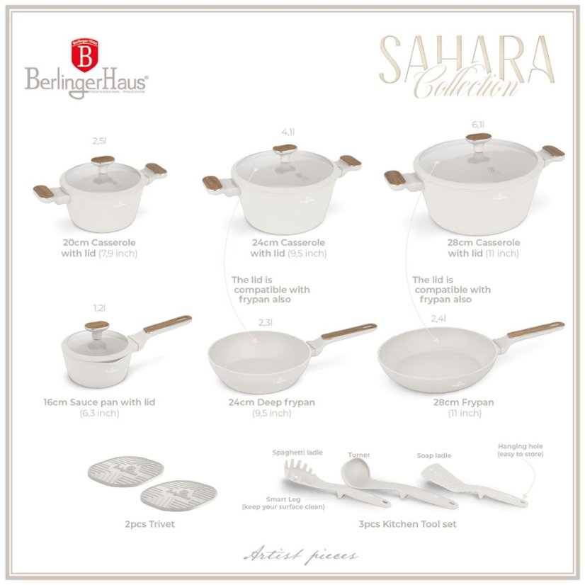 Sada hrncov 15 dielna Berlingerhaus Sahara Nordic Collection BH-8325