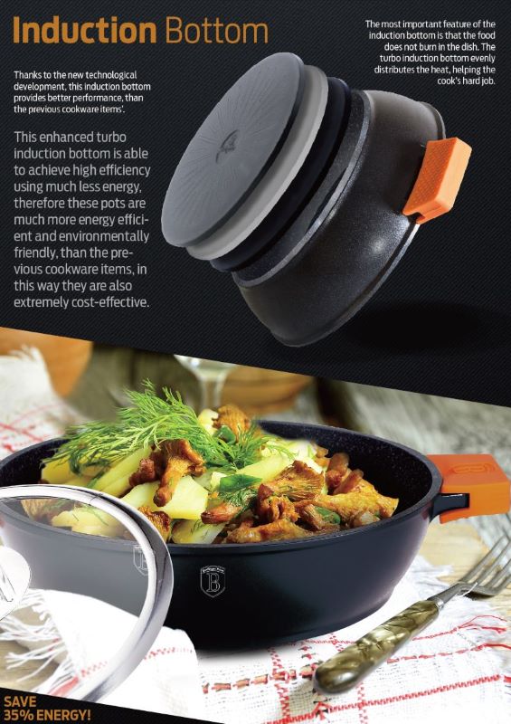 Plytký kastról 5,2 L s granitovým povrchom 32cm Berlingerhaus Granit Diamond Line BH-1110N