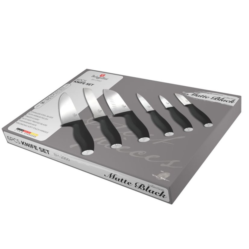Sada kuchynských nožov 6 dielna Berlingerhaus Matte Black Collection BH-2950
