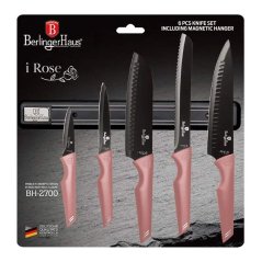 Sada kuchynských nožov s magnetickou lištou 6 dielna Berlingerhaus I-Rose Edition BH-2700
