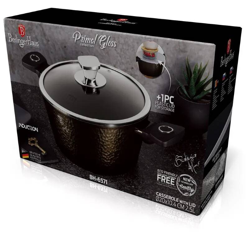 Kastról 2,5 L na indukciu s titanovým povrchom 20 cm Berlingerhaus Primal Gloss Collection BH-6571