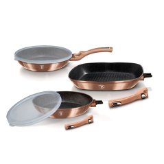 Sada panvíc s odnímateľnou rukoväťou 5 dielna Berlingerhaus Metallic Line Rose Gold BH-7038