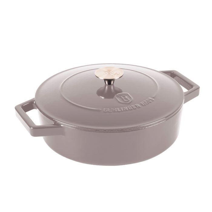 Ťažký liatinový hrniec s vekom Ø 26 cm 2,57 L Berlingerhaus Taupe Collection BH-6527