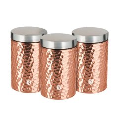Dózy na potraviny 3 ks Berlingerhaus Metallic Line Rose Gold BH-6715 z nehrdzavejúcej ocele