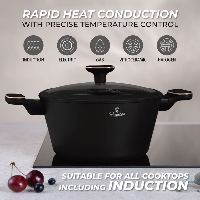 Sada hrnců 15 dílná Berlingerhaus Black Rose Collection BH-8363