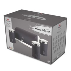 Chlebník s 3 dielnou sadou dóz na potraviny Berlingerhaus Matte Black Collection BH-6733