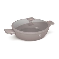 Shallow pot 4,5 L with lid 30 cm Berlingerhaus Taupe Collection BH-8099