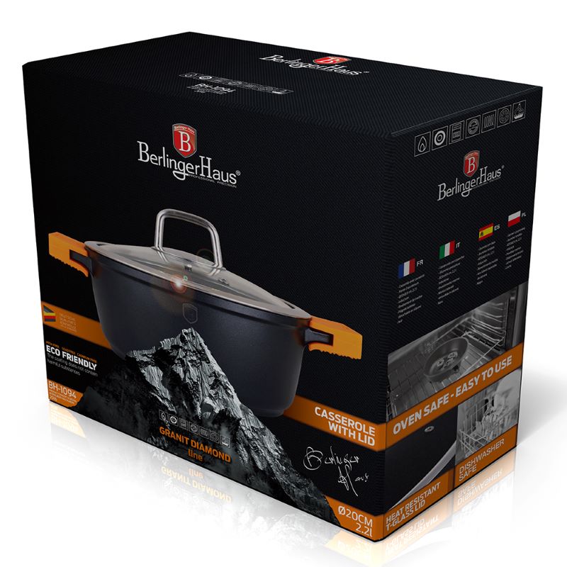 Kastról 2,2 L s granitovým povrchom 20cm Berlingerhaus Granit Diamond Line BH-1094N