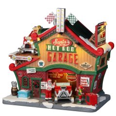 Lighted Building Lemax 25863 Santa’s Hot Rod Garage