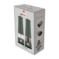 Electric pepper and salt mill, 2 pcs set Berlingerhaus Matte Green Collection BH-9885