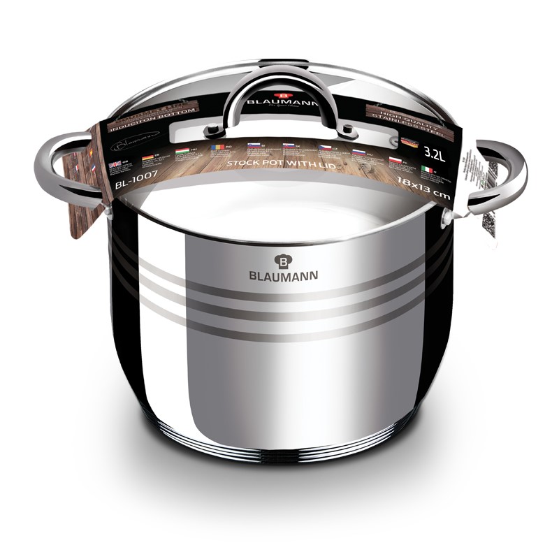 Nerezový hrniec 3,2 L s pokrievkou Ø 18 cm Blaumann Gourmet Line BL-1007A