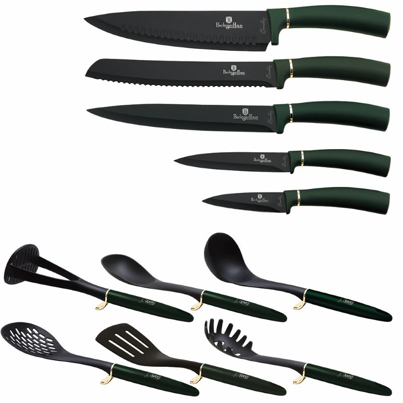 Sada nožov a kuchynského náradia v stojane Berlingerhaus Emerald Collection BH-6250