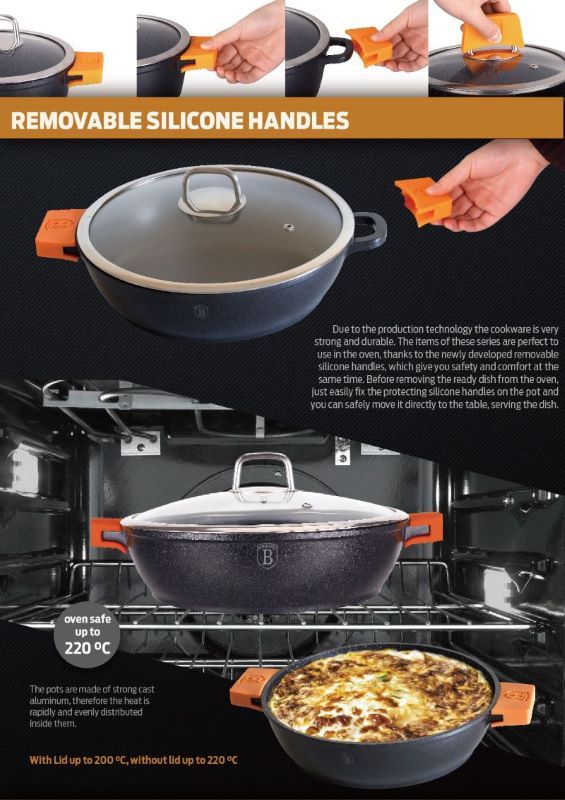 Plytký kastról 5,2 L s granitovým povrchom 32cm Berlingerhaus Granit Diamond Line BH-1110N