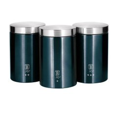 Dózy na potraviny 3 ks Berlingerhaus Metallic Line Aquamarine BH-6271 z nehrdzavejúcej ocele