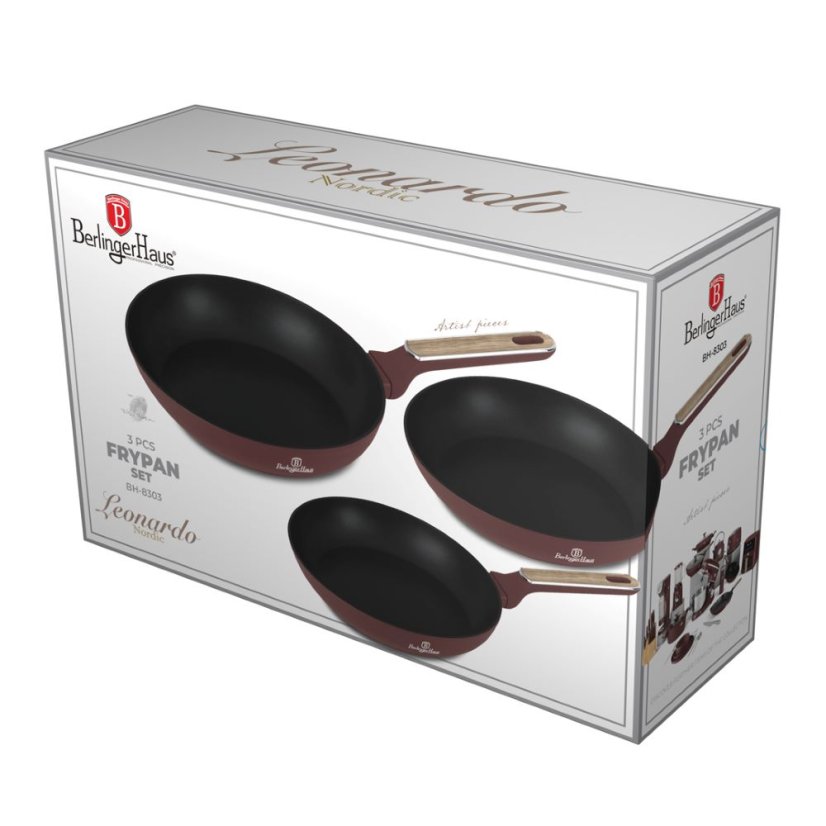 3 pcs frypan set Berlingerhaus Leonardo Nordic Collection BH-8303