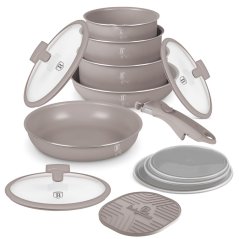 Sada varných a zapekacích mís s odnímateľnou rukoväťou 13 dielna vhodná do rúry do 220°C Berlingerhaus Taupe Collection BH-8251N