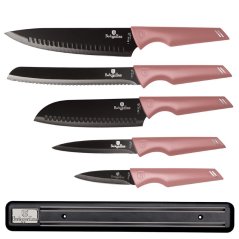 Sada kuchynských nožov s magnetickou lištou 6 dielna Berlingerhaus I-Rose Edition BH-2700