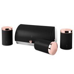 Chlebník s 3 dielnou sadou dóz na potraviny Berlingerhaus Black Rose Collection BH-6835