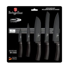 Sada kuchynských nožov s magnetickou lištou 6 dielna Berlingerhaus Metallic Line Carbon Pro Edition BH-2682